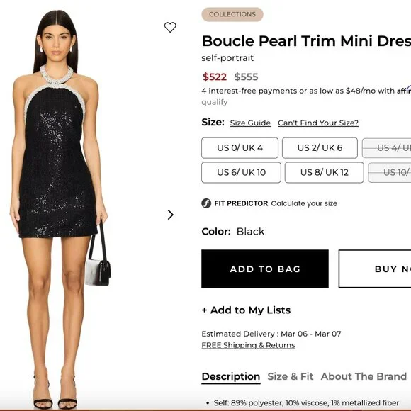 Self portrait Boucle Pearl sequin dress - Picture 12 of 12